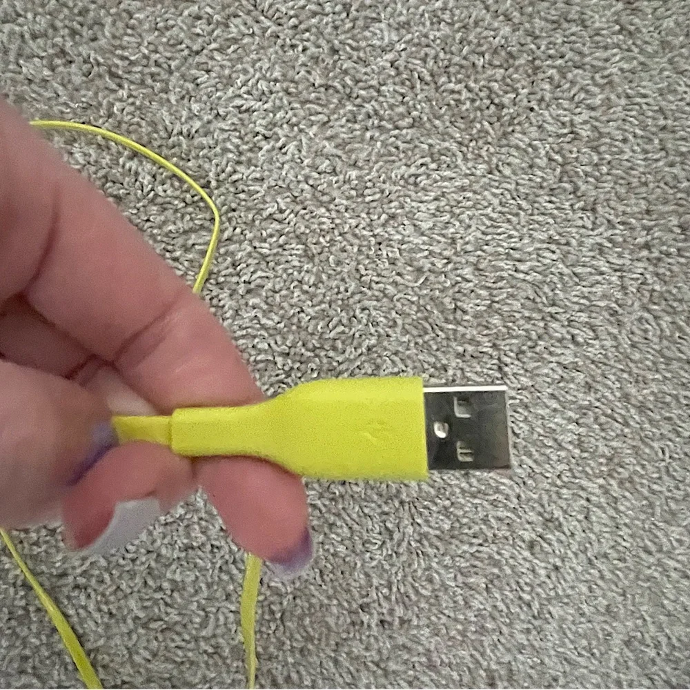 3’ USB-C to USB-A Lime Green Flat Cable Charging Cord